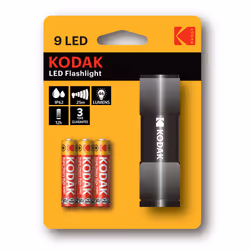 Kodak 9 LED, Lampe torche, Noir, Aluminium, IP62, -10 - 60 °C, LED