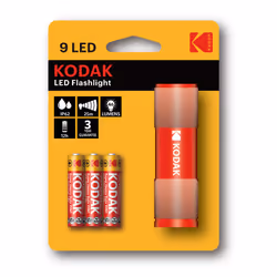 Kodak 9 LED, Lampe torche, Rouge, Aluminium, IP62, -10 - 60 °C, LED