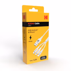 Kodak 30425835 câble USB 1 m USB A USB C/Micro-USB B/Lightning Blanc