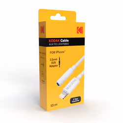 Kodak 30425842 câble de téléphone portable Blanc 0,1 m 3,5mm Lightning