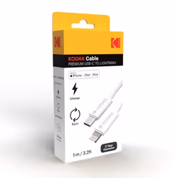 Kodak 30425873 câble de téléphone portable Blanc 1 m USB C Lightning