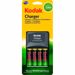 KODAK - Chargeur de piles AA/AAA + pack de 4 piles AA