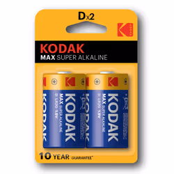 Kodak Max Super D, Batterie à usage unique, D, Alcaline, 1,5 V, 2 pièce(s), 19500 mAh