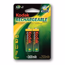 KODAK - Piles rechargeables - Ni-MH - AA / LR06 - 2600 mAh - pack de 2