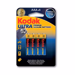 Kodak Ultra Premium, Batterie à usage unique, AAA, Alcaline, 1,5 V, 4 pièce(s), Cd (cadmium), Hg (mercure)