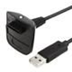 Câble Chargeur USB - INSTEN® - Xbox 360 - Noir - Recharge Manette - Accessoire Gaming