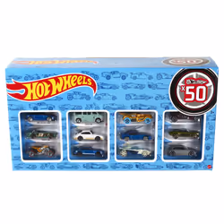 Hot Wheels - Assortiment 50 Voitures, Ensemble de véhicules, 3 an(s), Métal, Plastique, Couleurs assorties