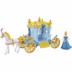 Mattel Disney Princess Little Kingdom - Le Carrosse De Cendrillon, 3 an(s), Garçon/Fille, 230 mm, 118 g, Bleu, Blanc, Jaune, ...