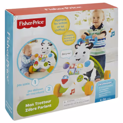 Fisher-Price Mon Trotteur Zèbre Parlant, 4 roue(s), Plastique, Multicolore