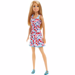 Barbie White Background Dress, Femelle, 3 an(s), Fille, Beige, Noir, Multicolore, Violet, Rouge, Blanc