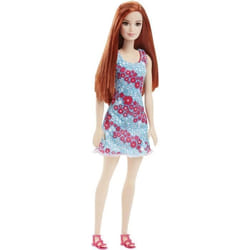 BARBIE - Chic Rousse - Robe Fleurie Bleue