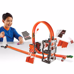 Hot Wheels DWW96, Piste de véhicules de jeu, 5 an(s), Noir, Gris, Orange