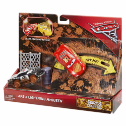 Mattel Cars - Crazy Pack 2 Véhicules Crashers Lightning Mcqueen & Apb, Cars, 3 an(s), Plastique, Multicolore