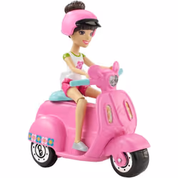 Barbie On The Go Pink Scooter and Doll, Femelle, 4 an(s), Fille, Multicolore