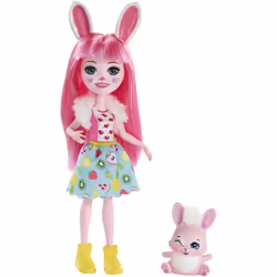 Enchantimals - Mini-Poupée/Animal Lapin, Poupée mannequin, Femelle, 4 an(s), Fille, 170 mm, Multicolore