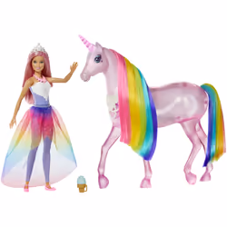Barbie Dreamtopia - - Licorne Lumières Magiques, Poupée mannequin, Femelle, 3 an(s), Fille, Sonore, Effets lumineux