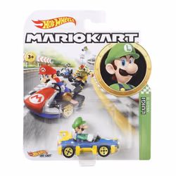 Hot Wheels Mario Kart How Wheels Luigi, Mach 8, Go-Kart, 3 an(s), Métal, Plastique, Multicolore