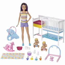 Barbie Skipper Babysitters Inc. - - Coffret Skipper La Chambre des Jumeaux, Poupée mannequin, Femelle, 3 an(s), Fille, 323,9  ...