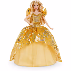 Barbie Signature Holiday, Poupée mannequin, Femelle, 6 an(s), Fille, Or, Jaune