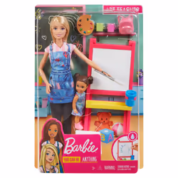 Barbie Métiers Coffret Professeure D’Art, Poupée mannequin, Femelle, 3 an(s), Fille, Multicolore