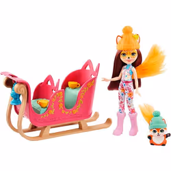 Enchantimals Snowtastic Sled, Poupée mannequin, Femelle, 4 an(s), Fille, Multicolore