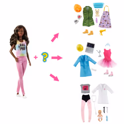 Mattel Barbie - Métiers Surprises (Brune) - Poupée Mannequin, 3 an(s), Fille