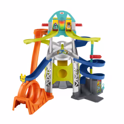 Fisher-Price Little People Launch &amp; Loop Raceway, Voiture et course, 1,5 an(s), Piles fournies, AA, Bleu, Vert, Gris, Ora ...