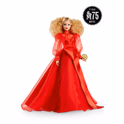 Barbie Collector 75th Anniversary, Poupée mannequin, Femelle, Fille, Rouge, Jaune