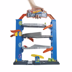 Hot Wheels City Stunt Garage, Voiture et garage, 4 an(s), Noir, Bleu, Vert, Gris, Orange, Jaune, Plastique