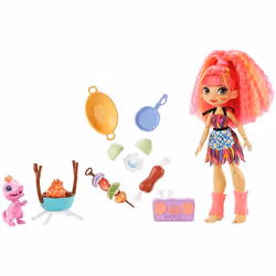Enchantimals Cave Club Wild About BBQs with Emberly, Poupée mannequin, Femelle, 4 an(s), Fille, 254 mm, Multicolore