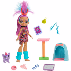 Enchantimals Cave Club Wild About Cats with Roaralai, Poupée mannequin, Femelle, 4 an(s), Fille, Multicolore