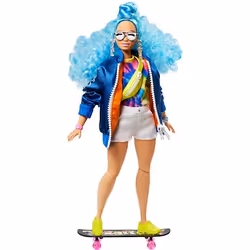 Barbie Extra Doll #4 with Skateboard & 2 Kittens