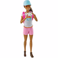 Barbie Hiking Doll, Brunette, with Puppy