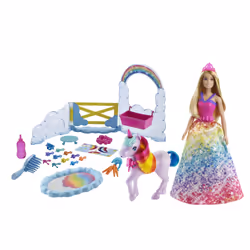 Barbie Dreamtopia Coffret Princesse Et Son Bébé Licorne