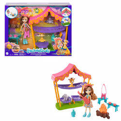 Enchantimals Coffret Griselda Girafe Bivouac En Savane, Poupée mannequin, Femelle, 4 an(s), Fille, 152 mm, Multicolore