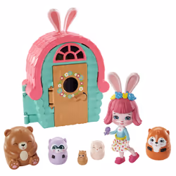 Enchantimals Maison Lapin &amp; Animaux Surprises, Mini poupée, Femelle, 4 an(s), Fille, 90 mm, Multicolore