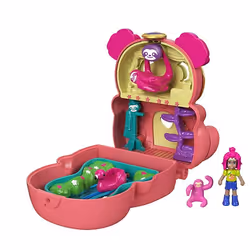 Polly Pocket Flip &amp; Find Sloth Compact, Animal, 4 an(s), Multicolore