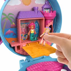 Polly Pocket Dolphin Beach Compact, Action/Aventure, 4 an(s), Multicolore, Plastique