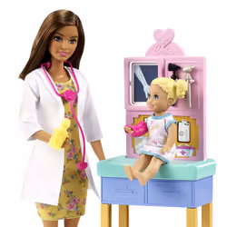 Barbie Coffret Docteure, Poupée mannequin, Femelle, 3 an(s), Fille, 266,7 mm, Multicolore