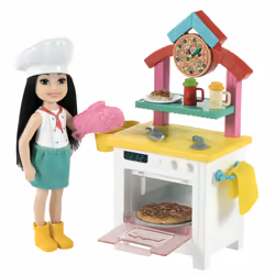 Barbie Chelsea Coffret Pizzéria, Mini poupée, Femelle, 3 an(s), Fille, 152,4 mm, Multicolore