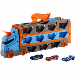 Hot Wheels City Super Transporteur Extensible avec Piste 182 cm et 3 Voitures 1:64 - Vue supplémentaire 4