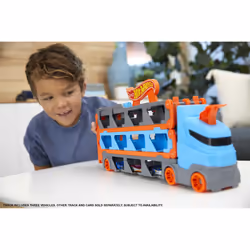 Hot Wheels City Super Transporteur Extensible avec Piste 182 cm et 3 Voitures 1:64 - Vue supplémentaire 5