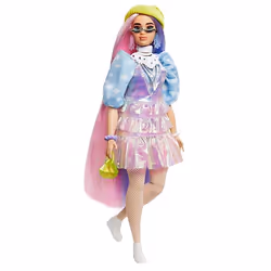 Barbie Extra Doll #2 in Shimmery Look with Pet Puppy