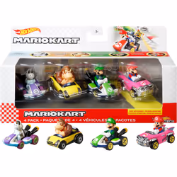 Hot Wheels Mario Kart GWB36, Véhicule de course, 3 an(s), Métal, Plastique, Couleurs assorties