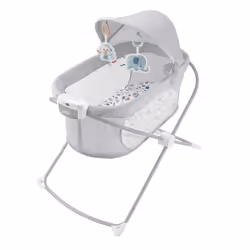 Fisher-Price Berceau Apaisant Compact, Berceau, Garçon/Fille, Tissu, Plastique, Métal, Gris, Pliable