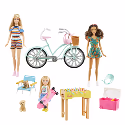 Barbie – Poupée, vélo et accessoires Vacances entre amies, Poupée mannequin, Femelle, 3 an(s), Fille, 180 mm, 500 kg