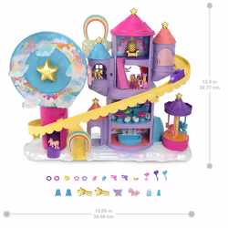 Polly Pocket – COFFRET PARC D’ATTRACTIONS ARC-EN-CIEL, Action/Aventure, 4 an(s), LR44, Multicolore, Plastique