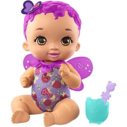 My Garden Baby - Bébé papillon framboise se régale 30 cm senteur framboise avec cuillère et gobelet - Poupée / Poupon - Dès 2 ans