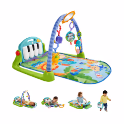 Fisher-Price Tapis Piano, Tapis de gymnastique pour bébé, Barre d'activités, Sonore, Plastique, Tissu, Multicolore