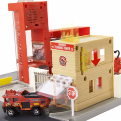 Matchbox Action Drivers Mbx Playset Caserne Pompiers, 3 an(s), Piles fournies, LR44, Multicolore, Plastique